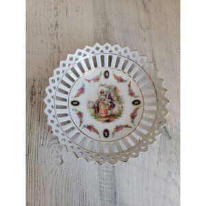 German vintage Victorian scene lace bowl home decor